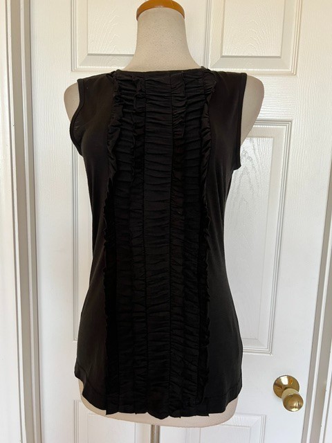 TORY BURCH black ruffle tank top size S