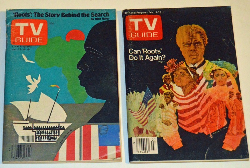 THE ORIGINAL "ROOTS" + "ROOTS II, THE SEQUEL" - 1977 & 1979 TV Guides- BOTH MINT