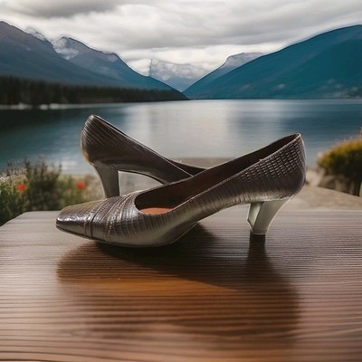 Marcello Paci Brown Textured Leather High Heels Pumps Sz 8