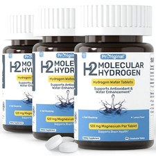 Hydrogen Water Tablets - 12 PPM H2 Molecular Hydrogen - 120 mg Magnesium-Base...