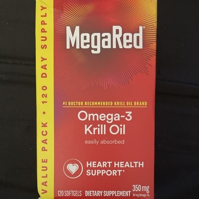MegaRed Omega-3 Krill Oil Heart Health Support 350mg 120 Softgels