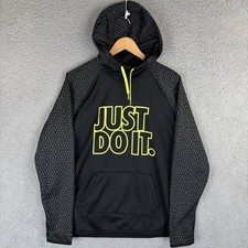 Nike Therma Fit Hoodie Sweatshirt Womens XL Just Do It Logo Black 715595-010
