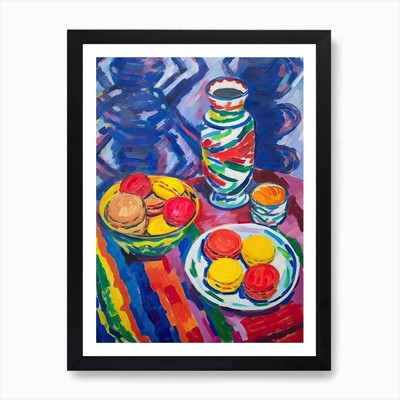 French Macarons Painting 1 Art Prin Framed Wall Art Poster Canvas Print Picture