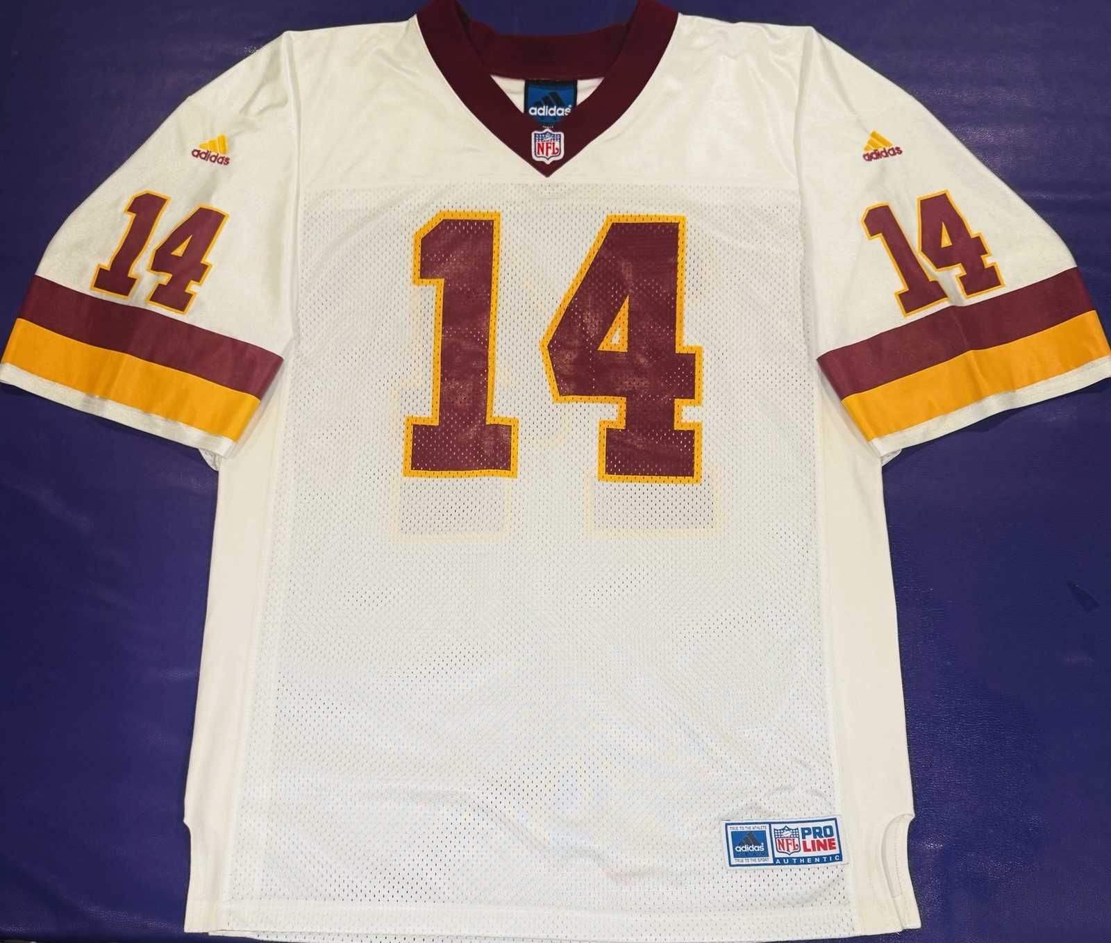Authentic Brad Johnson #14 Washington Redskins Adidas Pro Line NFL Jersey 48
