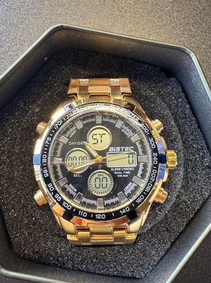 Bistec Uhr Herren mit Stoppuhr Wasserdicht Edelstahl
