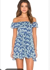 LoveShackFancy Izzy Minidress Off The Shoulder 100% Silk Large