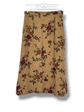 VTG Y2K Talbots Floral Midi Skirt Petite 8 Earthy Boho Cottagecore Dark Academia