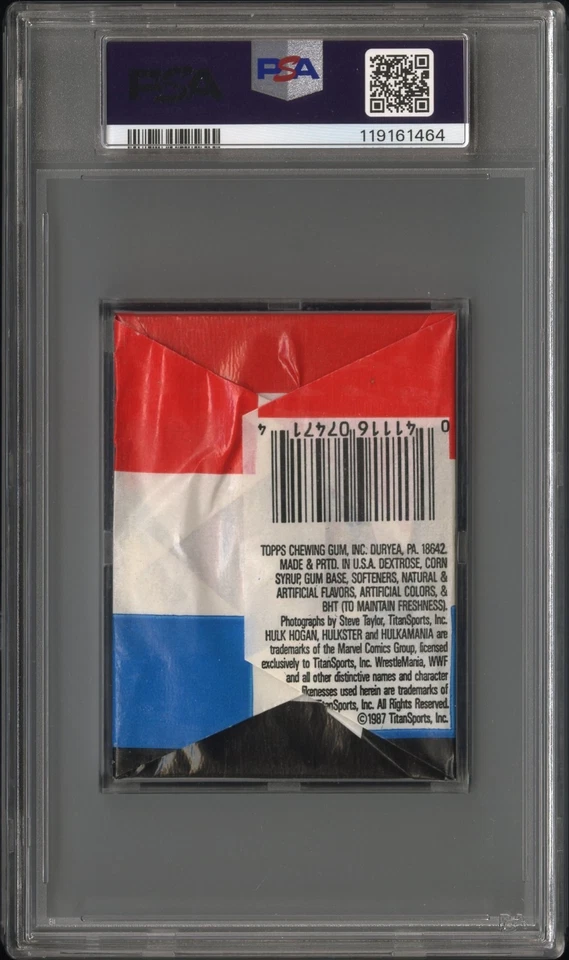 1987 Topps WWF Wrestling Wax Pack PSA 8 NM-MT Hulk Hogan - Image 2 of 2