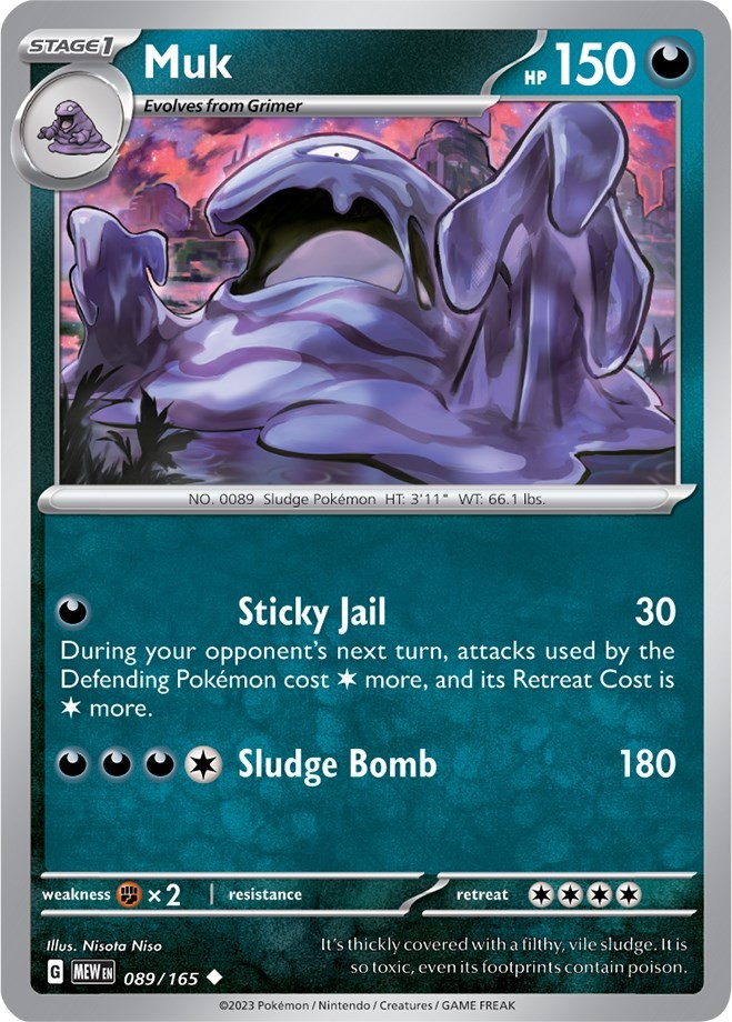 Muk MEW 089/165 Pokémon SV: Scarlet & Violet 151 Uncommon EN NM