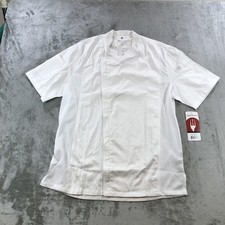 Chef Works Jacket Mens Large White Short Sleeve Zip Mesh Chef Coat CBZ01-WHT