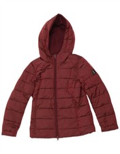 REFRIGUE Giacca donna imbottita reversibile con cappuccio UK 10 Small Borgogna NS17