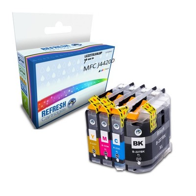 Refresh Patronen Full Set 4er Pack LC227/LC225 XL Tinte kompatibel mit Brother