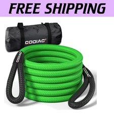 Heavy-Duty 1" x 30ft Kinetic Recovery Rope - 46,500lbs Tow Strap in Green