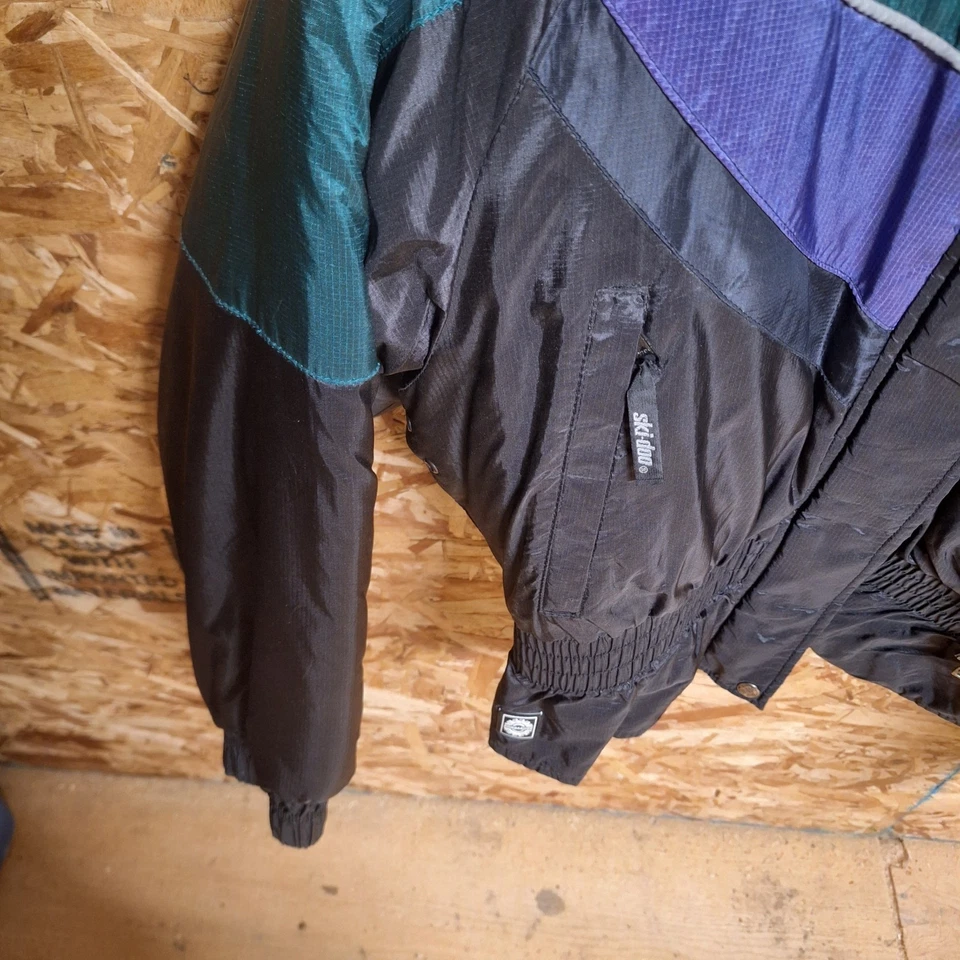 Chaqueta Ski-Doo De Colección Para Mujer Mediana Motonieve Abrigo Ski Doo Verde Púrpura Años 90 Foto 3 de 4