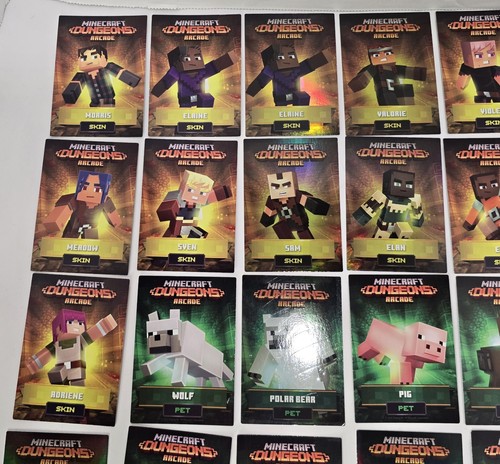 Minecraft Dungeons Arcade game Series 1 complete 60 card set +15 extra - Picture 16 of 18