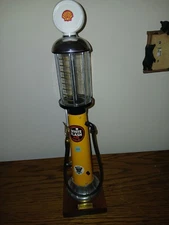 Shell Oil Atlantic White Flash Gas Pump Decanter 22" tall Vintage
