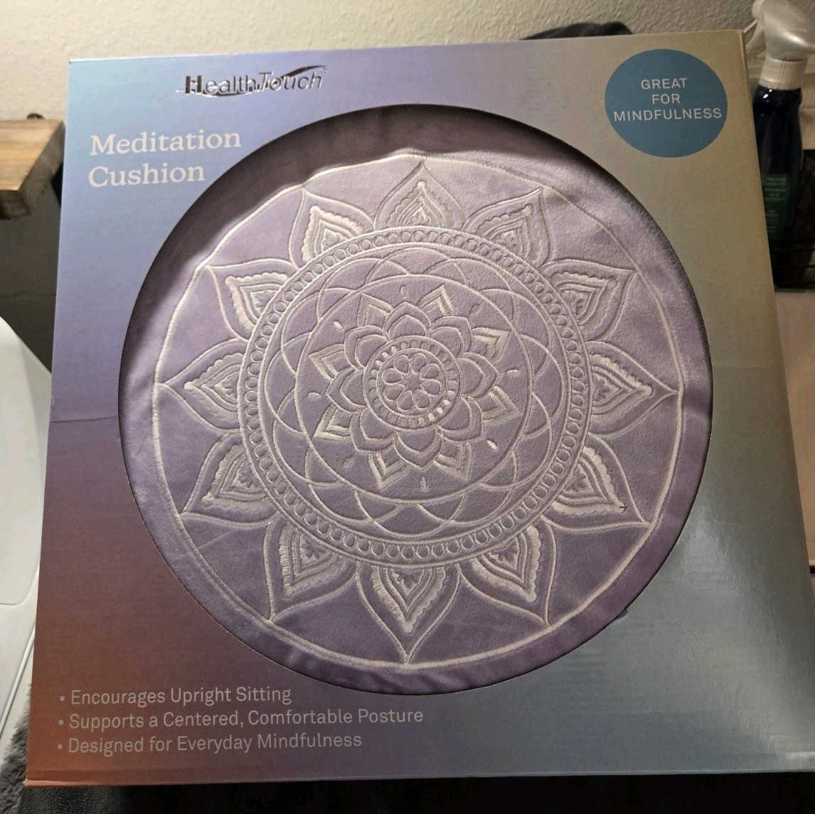 Health Touch Round Meditation Cushion, Purple