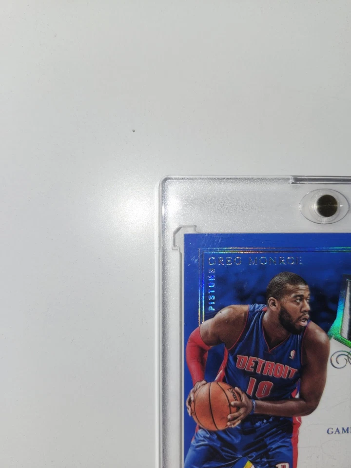 2014-15 Panini National Treasures Game Gear Duals 1/1 Greg Monroe Doble Reliquia Casi Nuevo Foto 4 de 4
