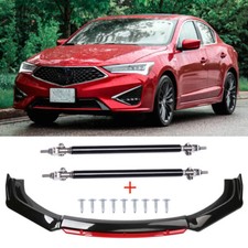 For Acura Ilx 2013-2021 Front Bumper Lip Splitter Spoiler Blackred Strut Rods For Acura Ilx 2013-2021 Front Bumper Lip Splitter Spoiler Blackred Strut Rods
