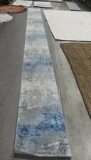 GREY / BLUE 2' X 22' Damaged Binding Rug, Reduced Price 1172624736 BNT822F-222