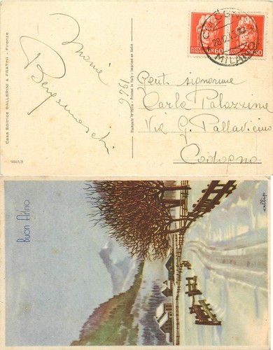 732 - Luogotenenza - Coppia 60 cent su cartolina per Codogno (Lodi), 28/12/1945