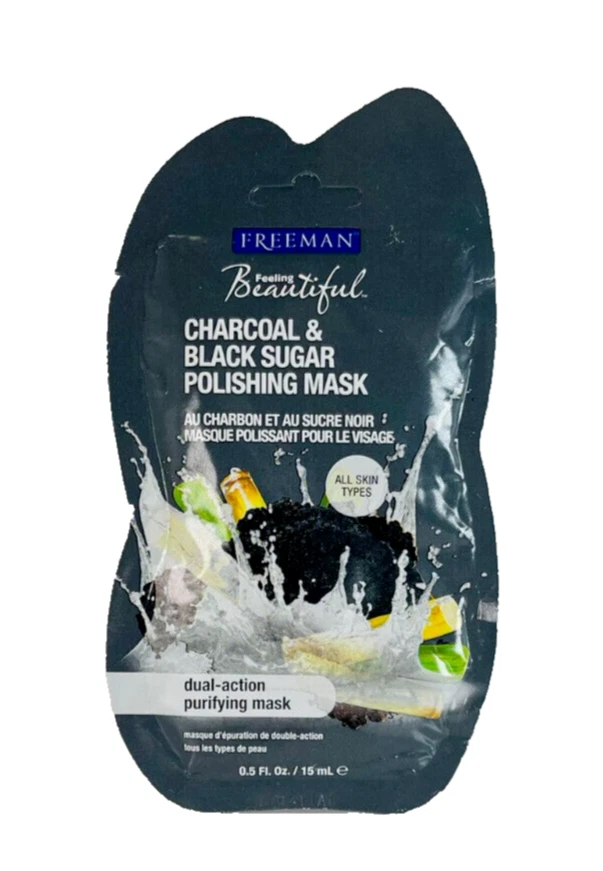Hermosa máscara de pulido facial Freeman Feeling, carbón y azúcar negra LOTE DE 2 Foto 4 de 4