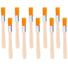10Pcs 1/2 Inch Flat Paint Brushes Small Wood Paint Brush Artist Craft Paint B...