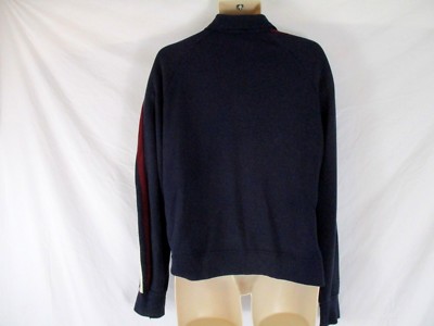 Vtg Izod Lacoste Mens Knit Jacket Blue Alligator Logo Sz Large Zip