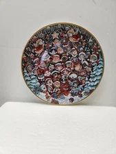 Franklin Mint Santa Claws Bill Bell Collector Plate Cat Kitten Claus Christmas