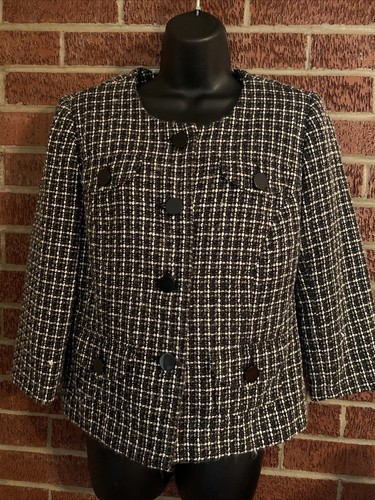 Kim Rogers Blazer Jacket Black White 