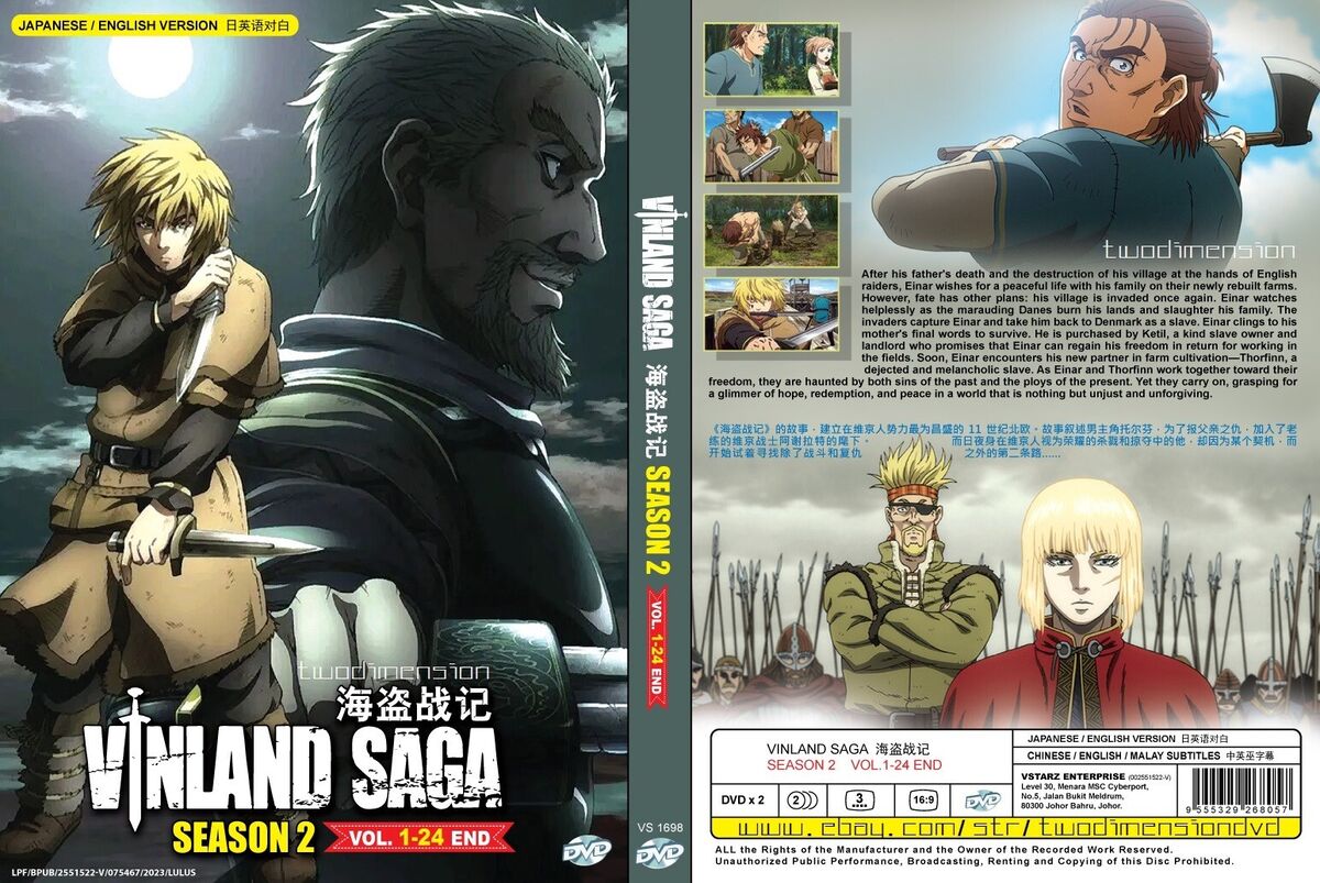 English dubbed of Vinland Saga Season 2 (1-24End) Anime DVD Region 0