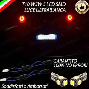 Dettagli Su Coppia Luci Targa A 5 Led Per Fiat Bravo T10 W5w Canbus Nuovo Modello