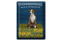 Blechschild Spruch 30X40 Cm Staffordshire Bullterrier Hund Deko Schild