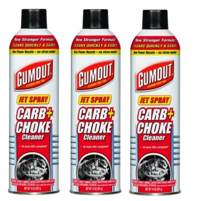 Gumout Carb & Choke Cleaner – 3-Pack – 14 Oz Cans – Cleans Metal Engine Parts