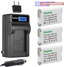 Kastar Battery LCD AC Charger for Canon NB-12L NB-12LH Canon CB-2LG CB-2LGE