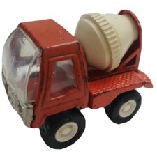 Buddy L Cement Mixer 3" Vintage Metal Tin Made in Japan Red Toy Work Truck Read  