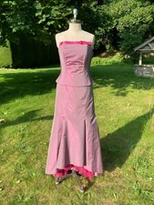 Beautiful shot Taffeta evening dress Ankle length with covered button