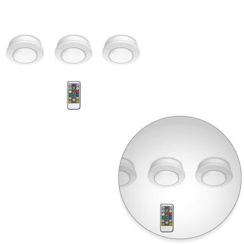 Commercial Electric Remote Control 3.11 in LED Color Changing Puck Light 3-Pack - Picture 4 of 12