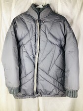 Vintage Down Puffer Jacket Womens L Ski Coat Duck Down Gray No Hood Sno Down
