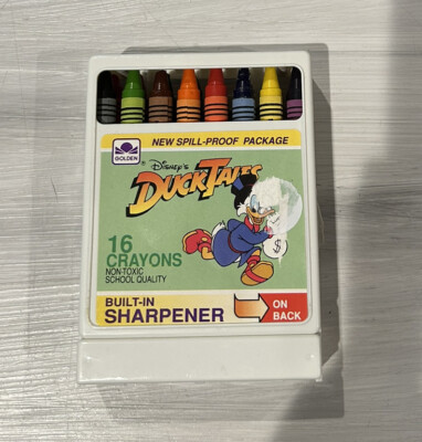 Vintage Duck Tales 16 Crayons w/Built-In Sharpener Disney/Golden Books