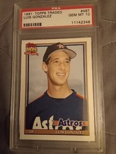 1991 Topps Traded Luis Gonzalez #48T Graded PSA 10 GEM MINT Rookie Baseball Card. rookie card picture