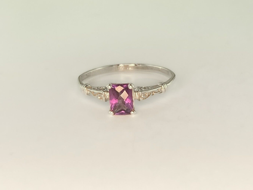 7 x 5 mm Created Color Change Alexandrite Sterling Silver Ring Size 13 - Picture 2 of 5