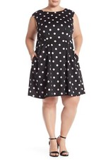 VINCE CAMUTO POLKA DOT SLEEVELESS SCUBA DRESS sz 14W