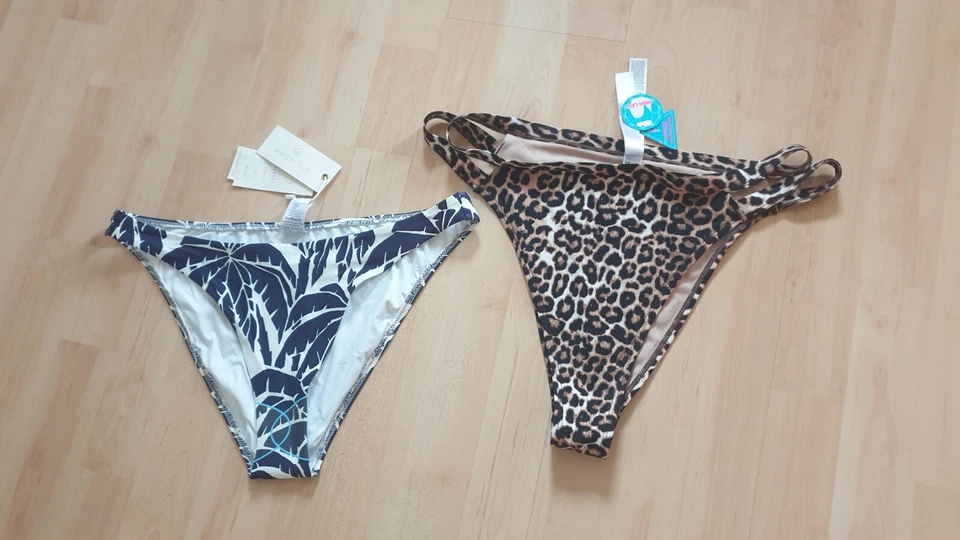 NEU Watercult 2 Bikni Unterteil Badeanzug Gr. XL 42/44 leopard an und weiß/blau