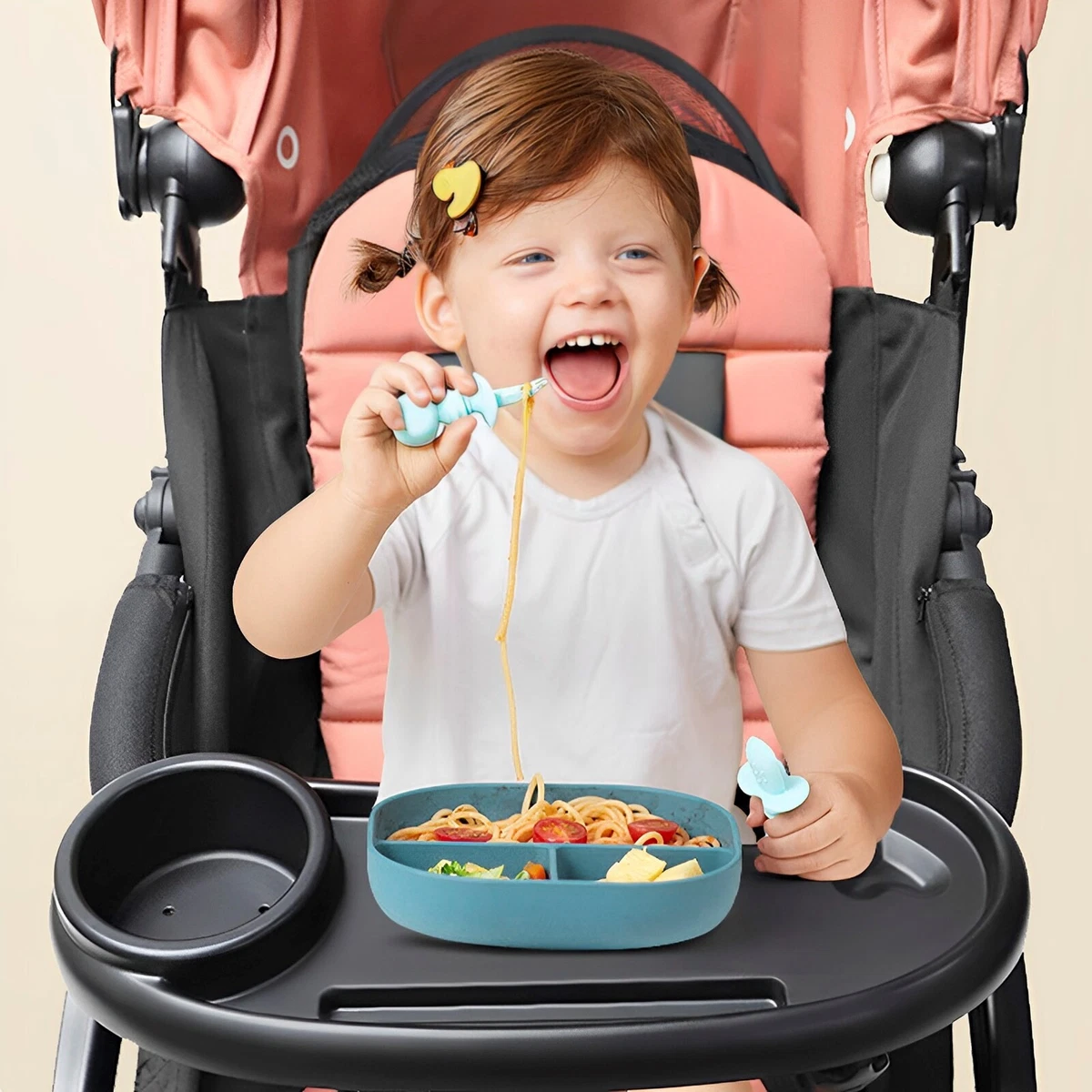 Stroller Baby Snack Tray with Cup Holder Universal Food Tray