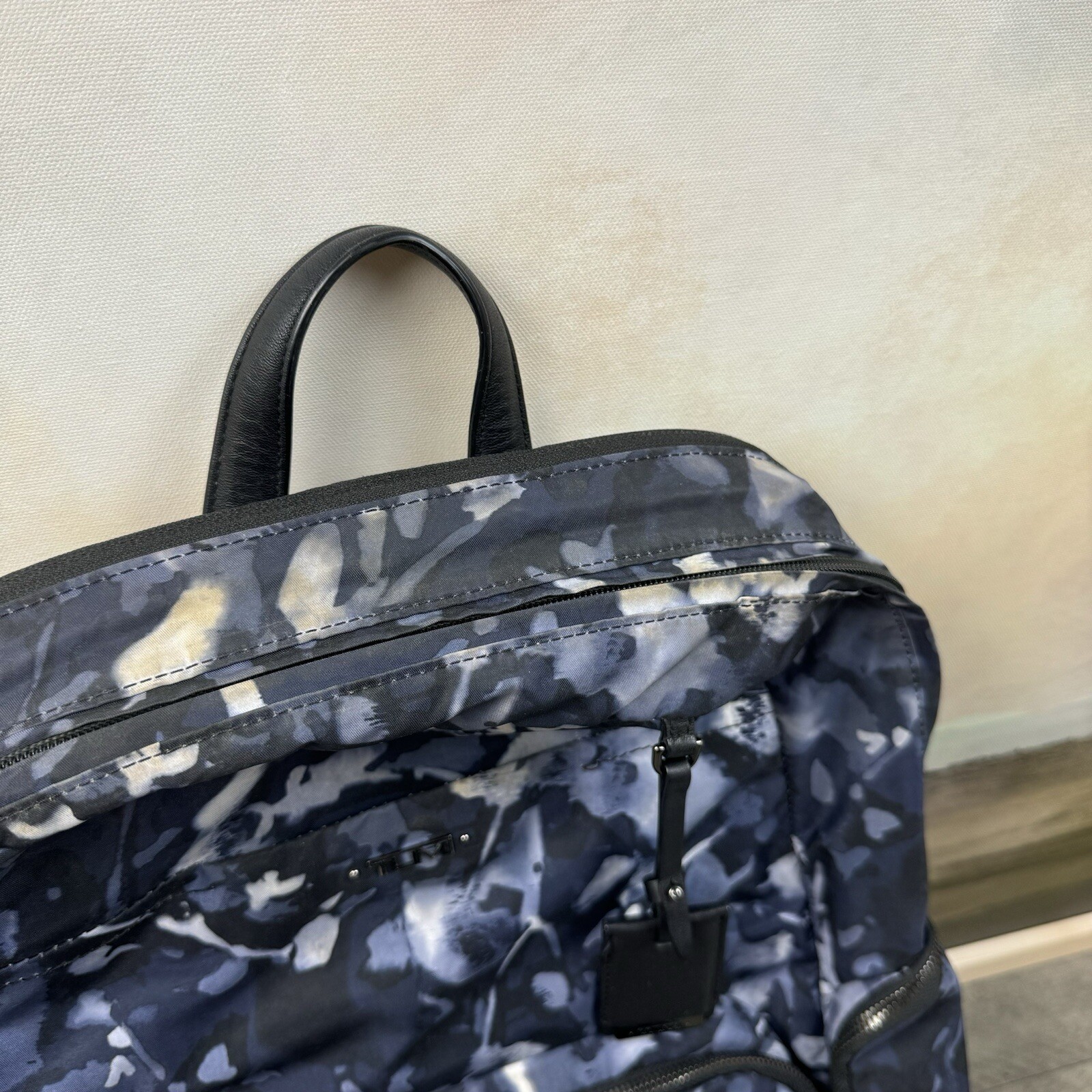 TUMI Navy Total Pattern Backpack Daypack Commutin… - image 3