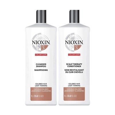 Nioxin System 3 Cleanser Shampoo & Scalp Therapy Conditioner DUO SET 33.8 oz