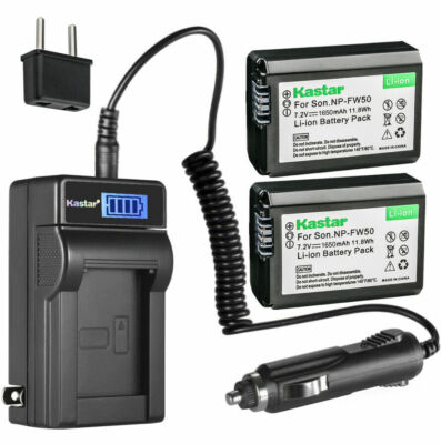 Kastar LCD Normal Charger Kit & 2 Batteries for Sony NP-FW50