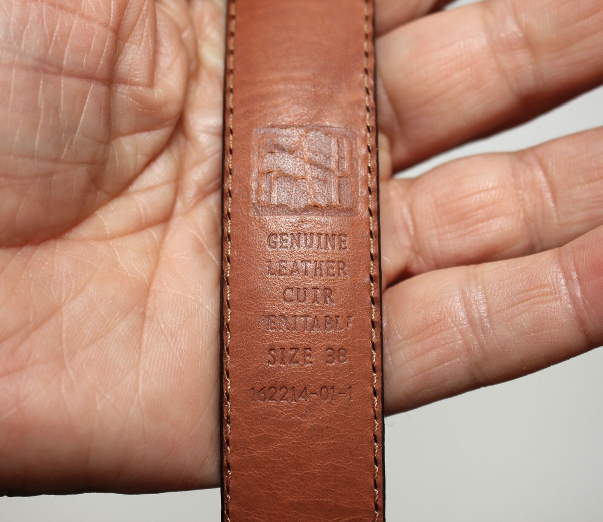 GAP Brown Genuine Leather Dress Belt - Brass Roller Buckle - Size