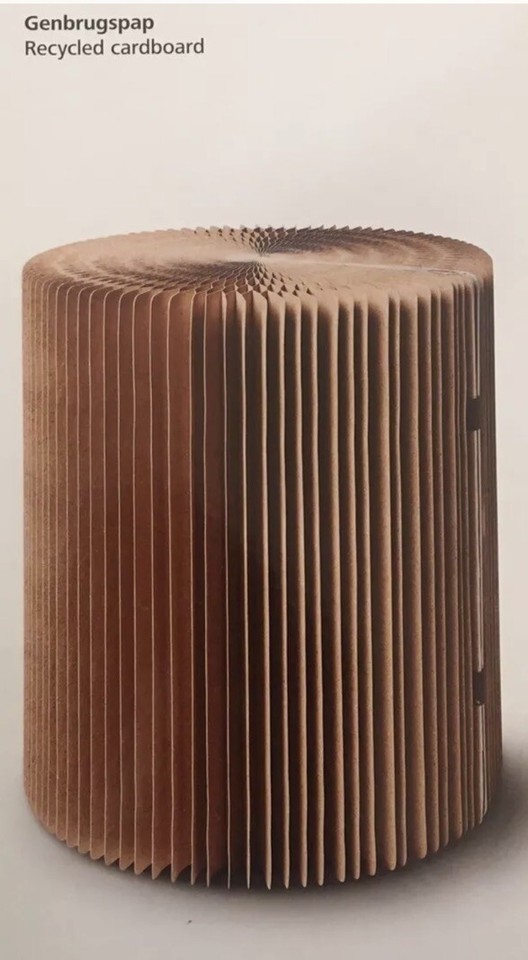 Danish Recycled Cardboard Concertina Folding side Table/Stool 36x32cm